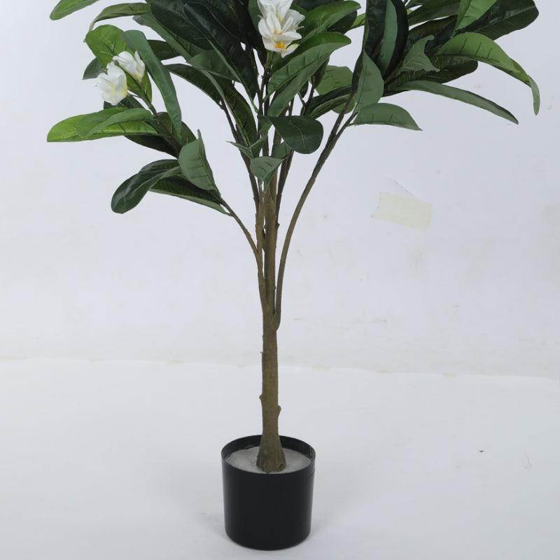 Faux Frangipani Plant With Black Plastic Pot - 3.94 ft media 5
