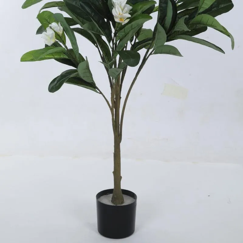 Faux Frangipani Plant With Black Plastic Pot - 3.94 ft media 5