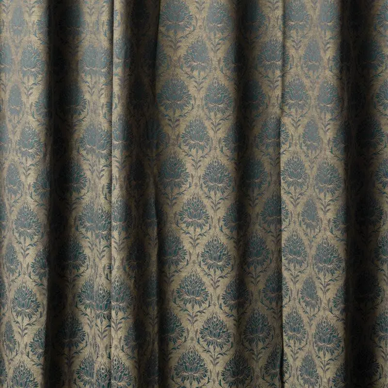 European Baroque Floral Single Curtain (Blue) media 3