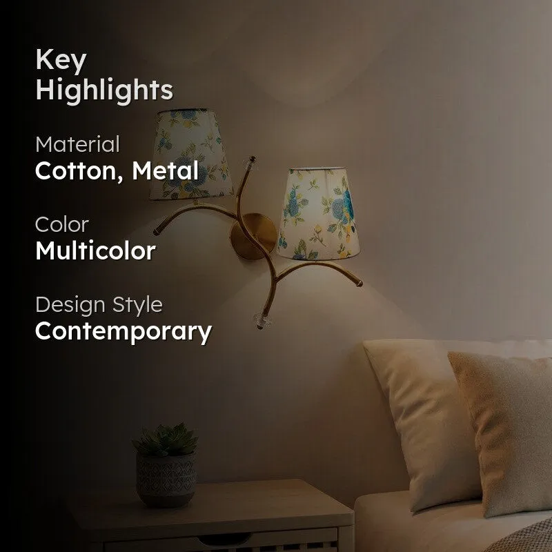 GlowStem Twin Cotton Wall Lamp - White & Blue media 2