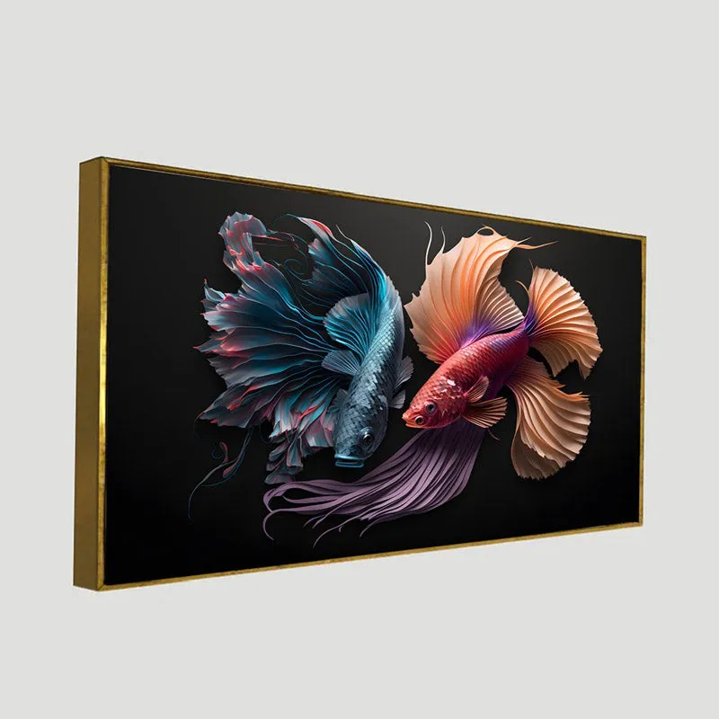 Chroma Fins Wall Painting With Frame media 7