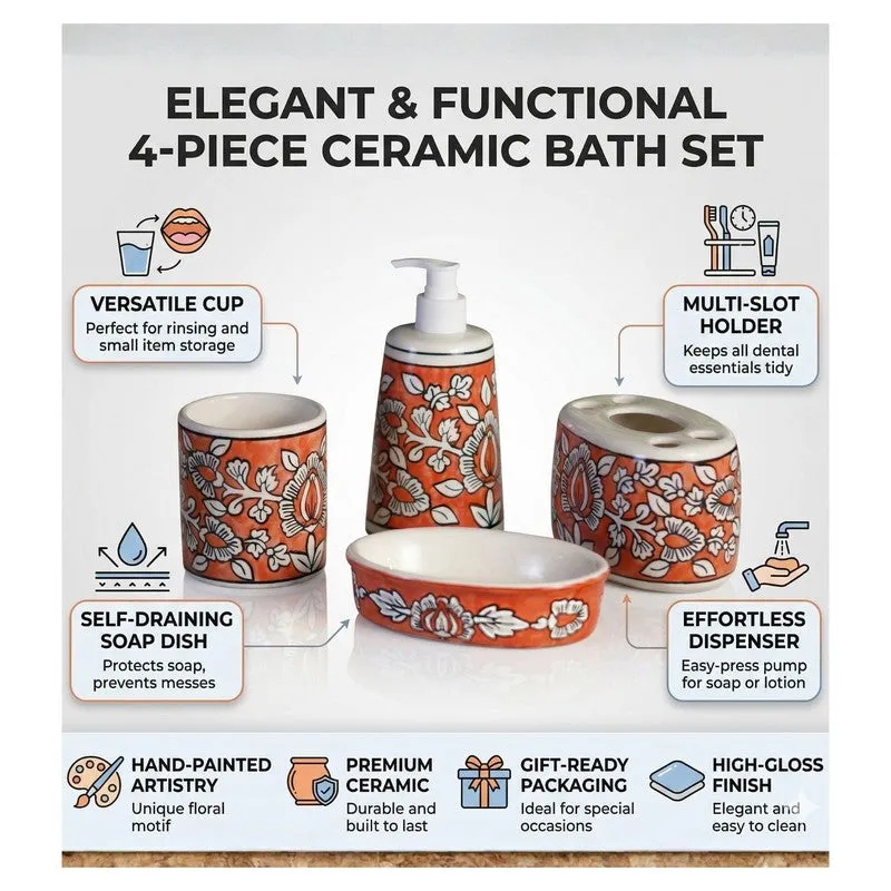 Bath Elegance Ceramic Bathroom Set - Four Piece Set media 5