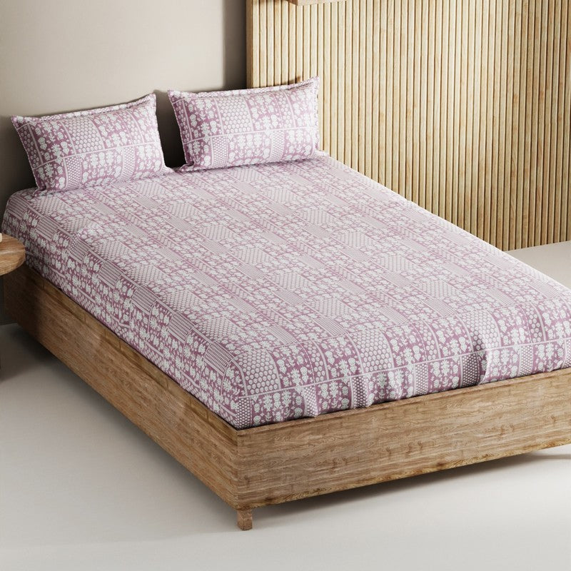 Ulven Cotton Bedsheet (Purple) - 144 TC