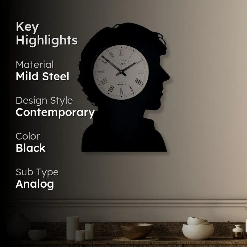 Shadowtime Steel Analog Wall Clock - Black media 2