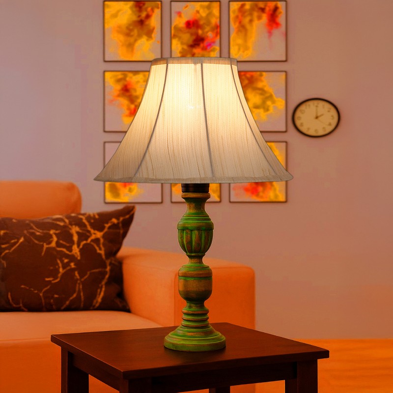 Arvello Aerin Wooden Table Lamp - OffWhite