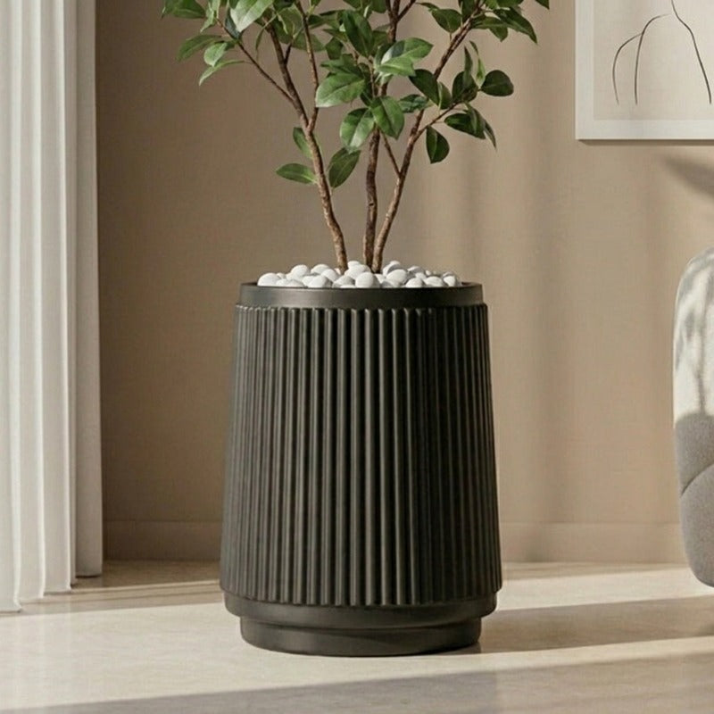 Amsterdam Muse Fiberglass Planter - Black