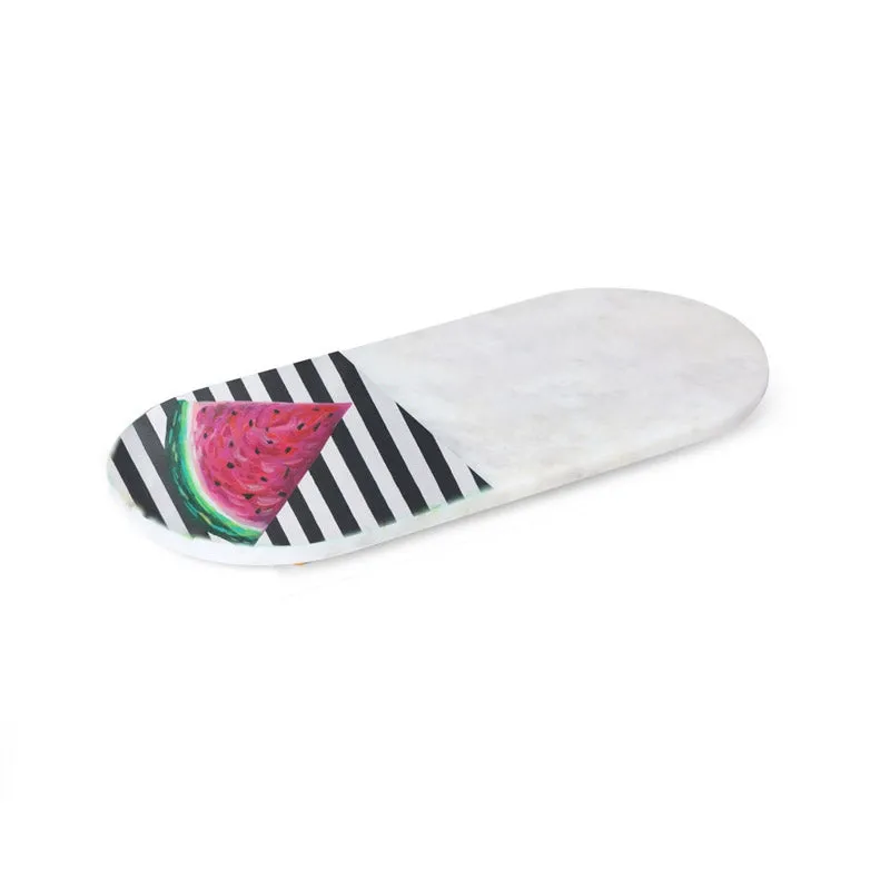 Ovelta Melon Printed (Marble,Brass) Marble Platter - Set of Two media 3