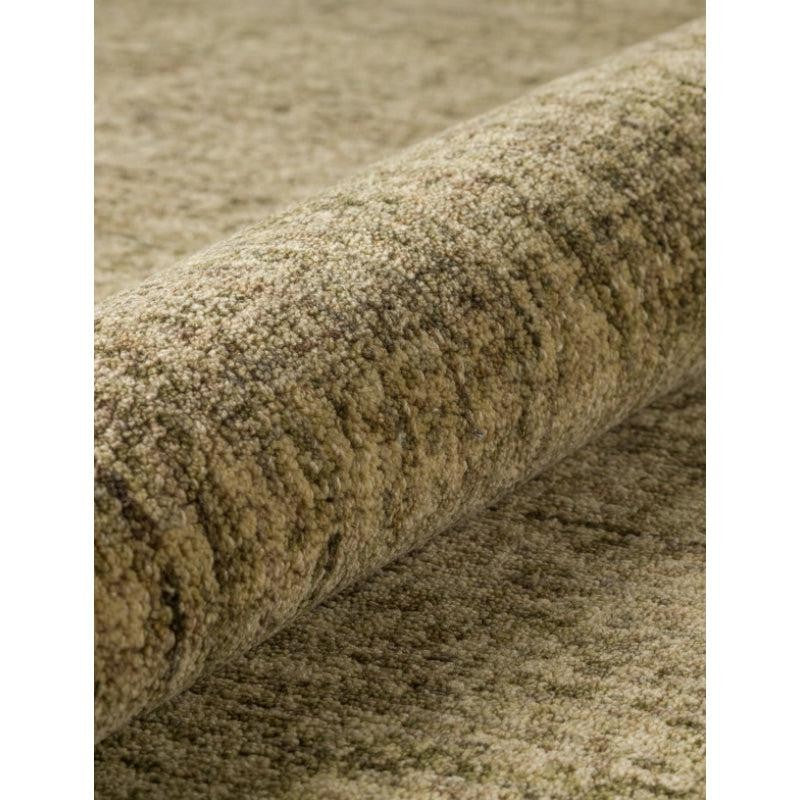 Handloom Hand Tufted Harmony Wool Rug - Green & Brown media 4