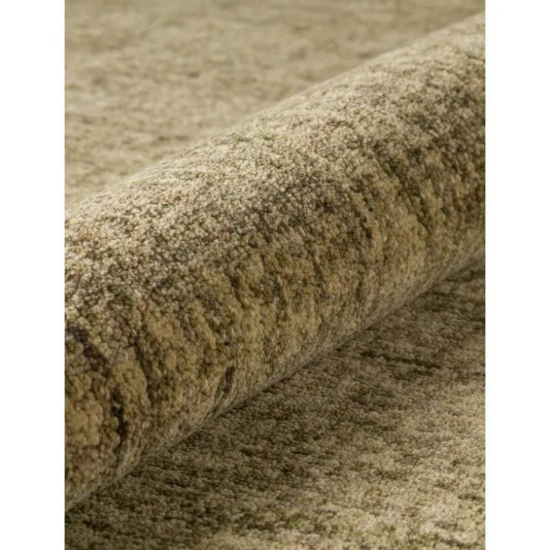 Handloom Hand Tufted Harmony Wool Rug - Green & Brown media 4
