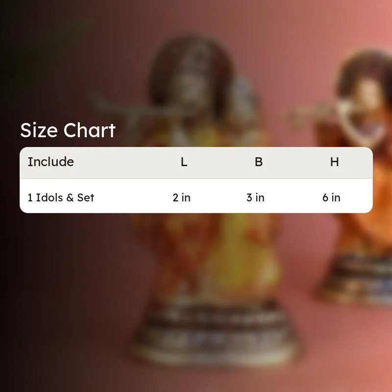 Blessed Brass Radha Krishna Idol media 4