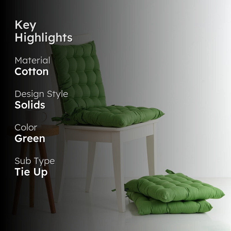 Savra Cotton Chair Pad (Light Green) - Set Of Four media 2