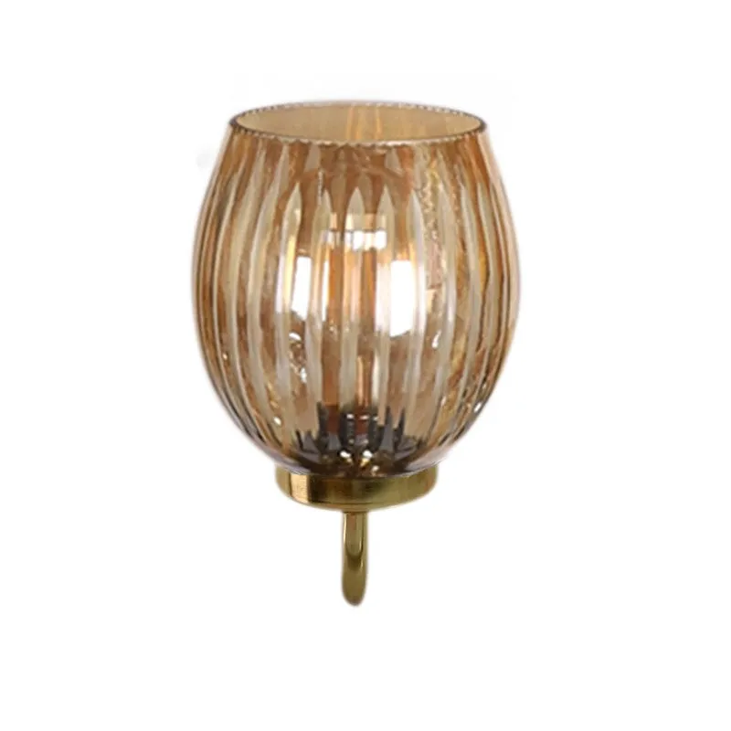 Amber Beam Golden Base Glass Wall Lamp media 5
