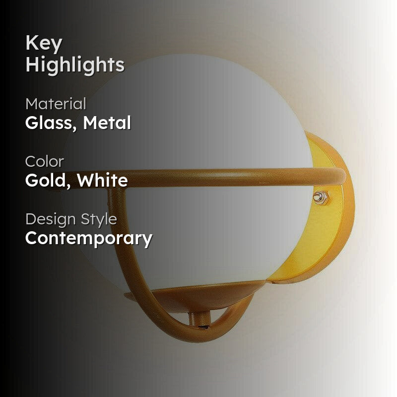 Anubi Moon LED Glass & Metal Wall Lamp media 2