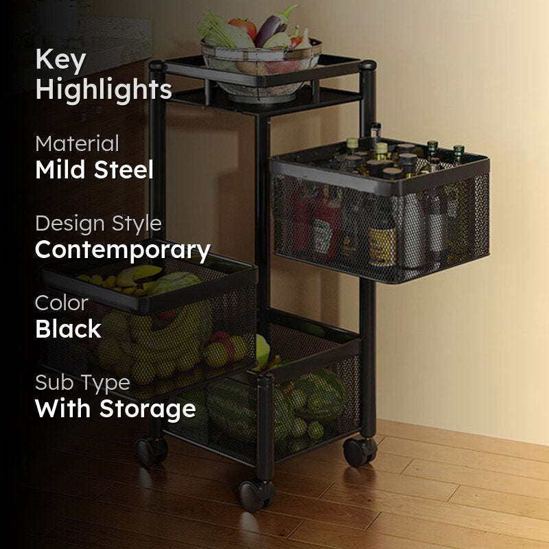 Tidy Mate Three Tier Corner Storage Rack With Wheels media 2