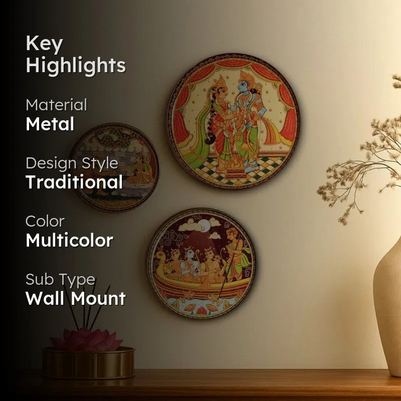 Pattachitra Ramayana Wall Plate - Set Of Three media 2