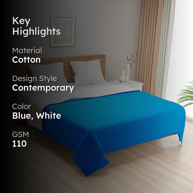 Swayam Zinni Solid Cotton Dohar (Blue) - 110 GSM media 2