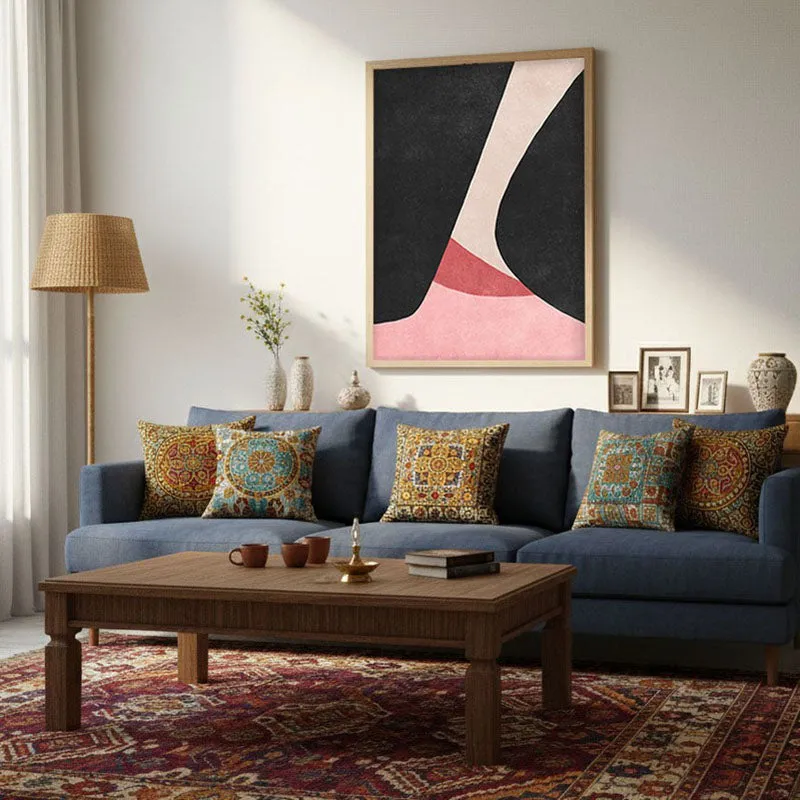 Blush In The Dark Framed Canvas Archival Canvas Wall Painting - Natural Brown Frame media 3