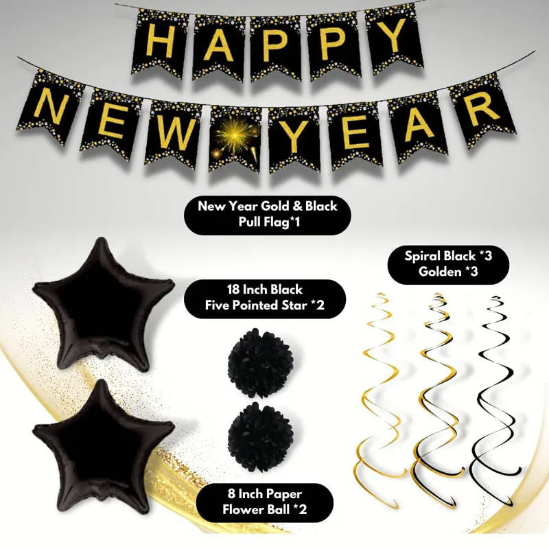 Pop & Party New Year Decorative Items Pack - 65 Piece Set media 4