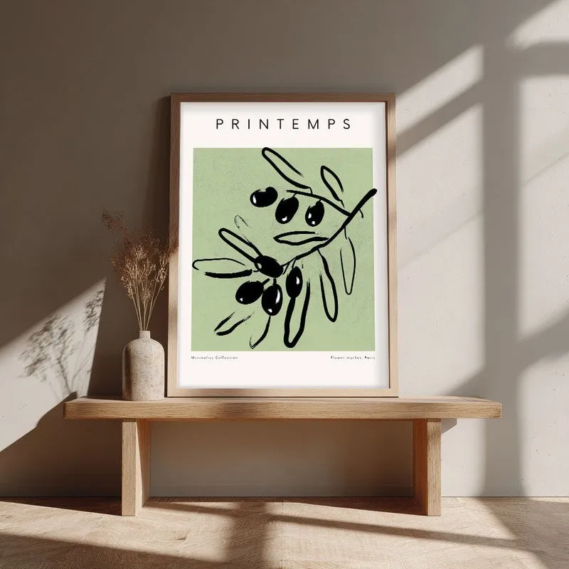Spring Gestures Canvas Wall Painting With Brown Frame media 4