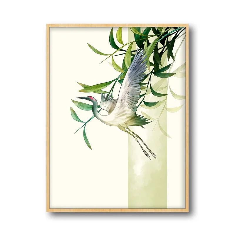 Marshland Majesty Botanical Archival Paper Wall Art - Natural Brown Frame media 5