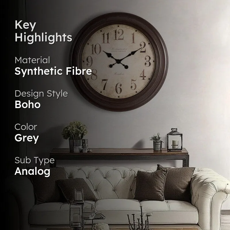 Homestead Round Wall Clock - Brown media 2