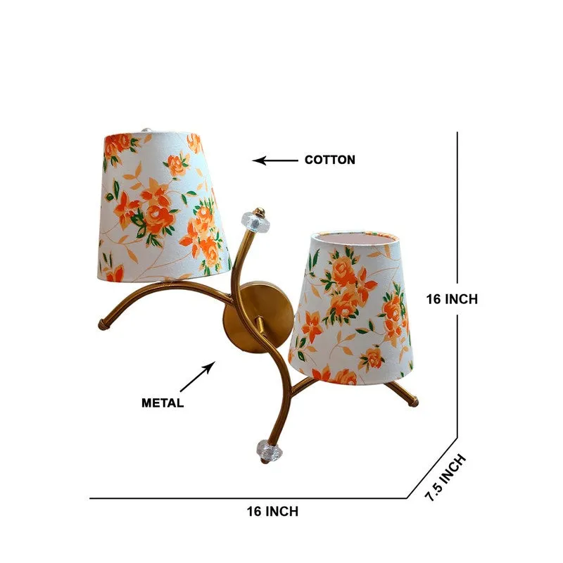 GlowStem Twin Cotton Wall Lamp - White & Orange media 8