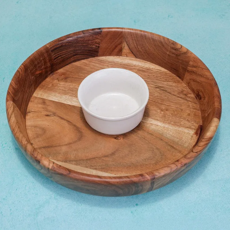 Grain Glow Sushi (Wood,Ceramic) Platter - Two Piece Set media 4