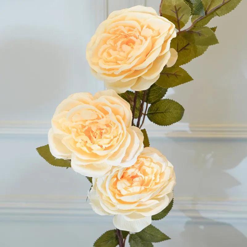 Faux Autumn Peony Flower Stick (Parmesan White) - 35 CM media 4