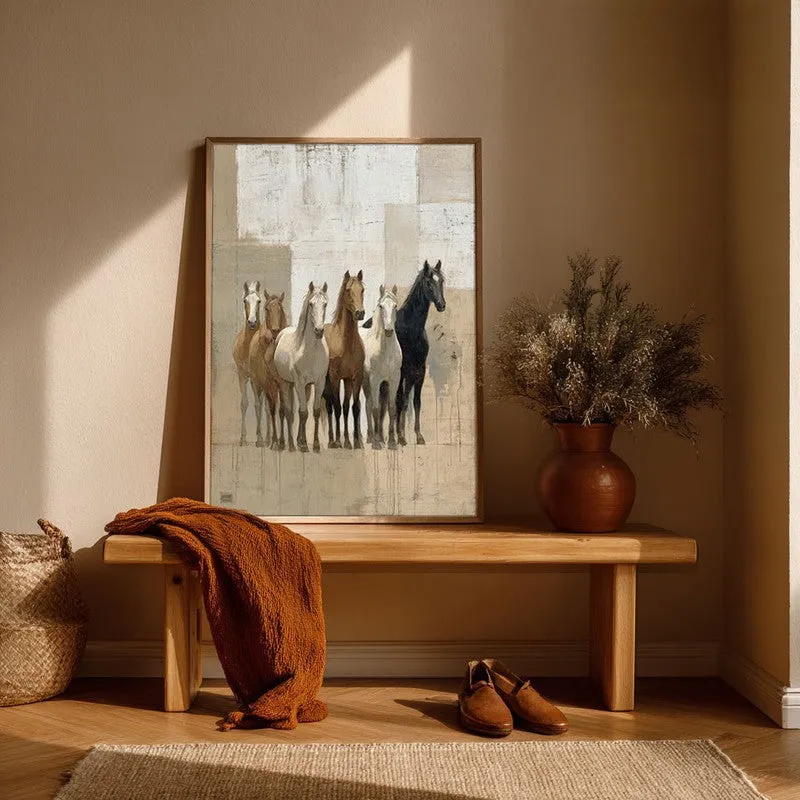 Equine Presence Wall Painting With Brown Frame media 6