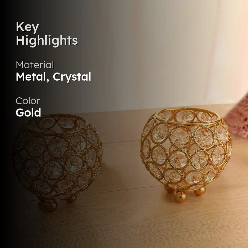 Crystal Close Tealight Candle Holder - Set Of Two media 2