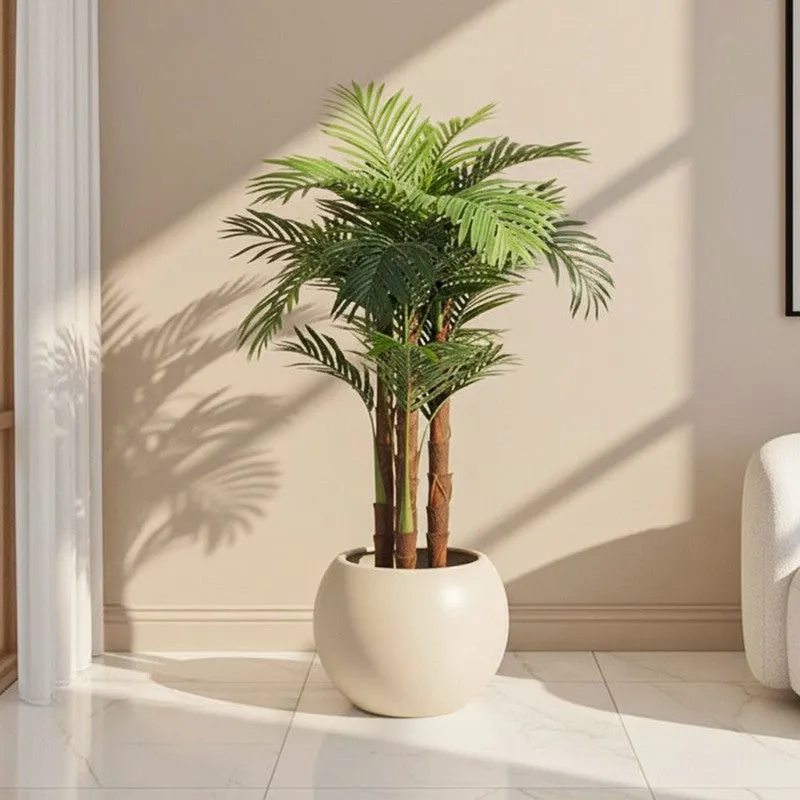 Faux Long Butterfly Palm Plant With Black Plastic Pot - 4.92 ft media 1