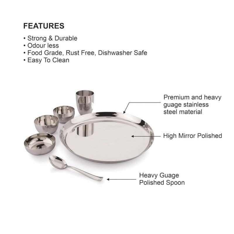 Royal Serve Dinner Set (Silver,500 mL) - 6 Piece Set media 4
