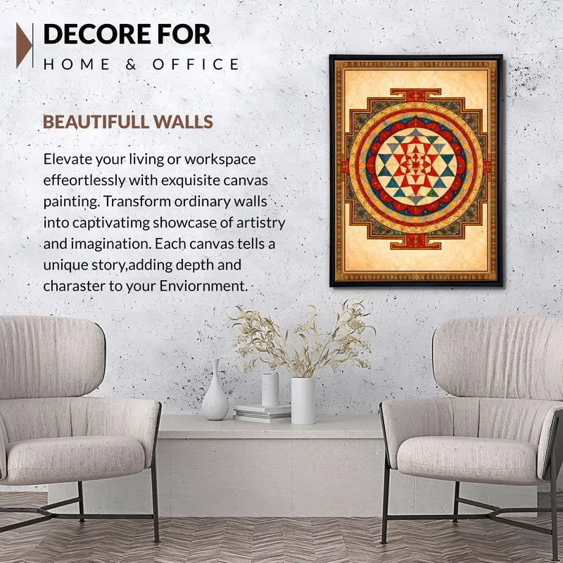 Yantra Mandala Canvas Wall Painting With Frame media 7
