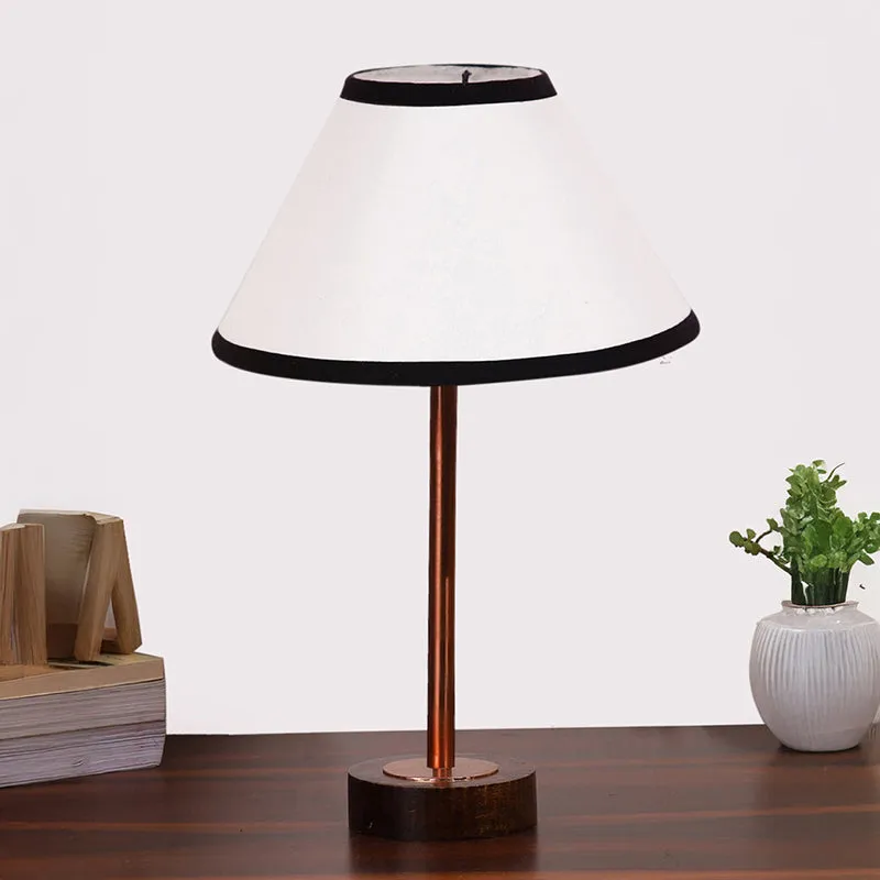 Cotin II Stripe Rodin Wooden Table Lamp - White,Copper,Brown media 3