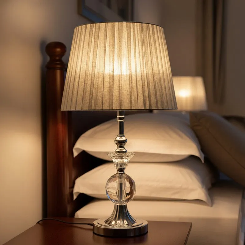 AarviDecor Dempsey Classic Steel Table Lamp - Silver media 5