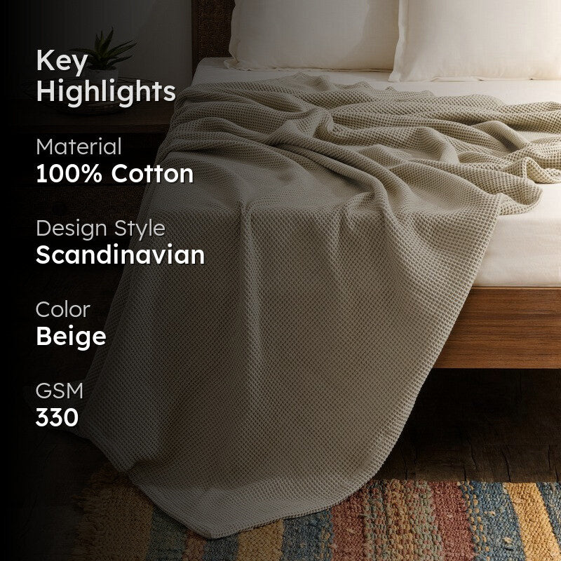 Soothara Cotton Blankets - Beige media 2