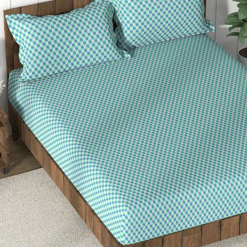Nautica Velvet Cloud Cotton Bedsheet (Blue) - 160 TC media 4