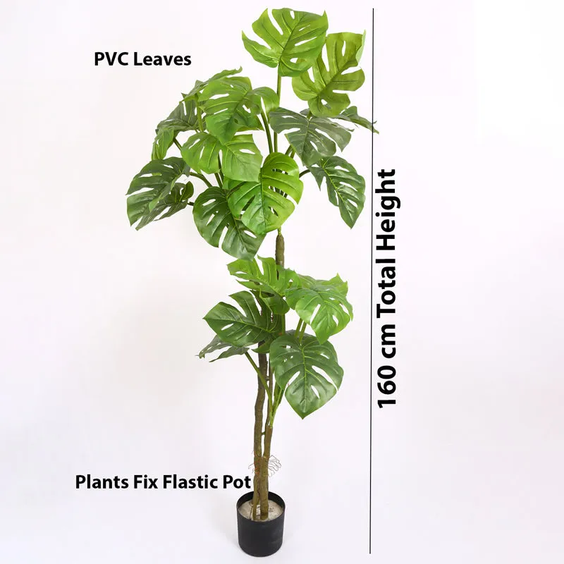 Monever Artificial Monstera With Black Plastic Pot - 6 Feet media 7
