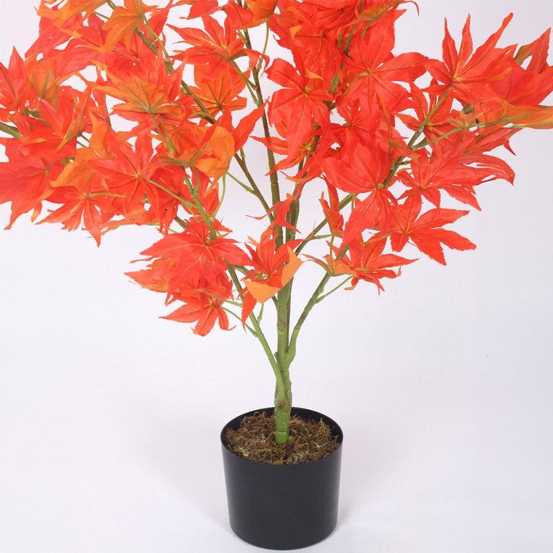 Faux Realtouch Japanese Maple Tree With Black Plastic Pot - 2.6 Feet media 7