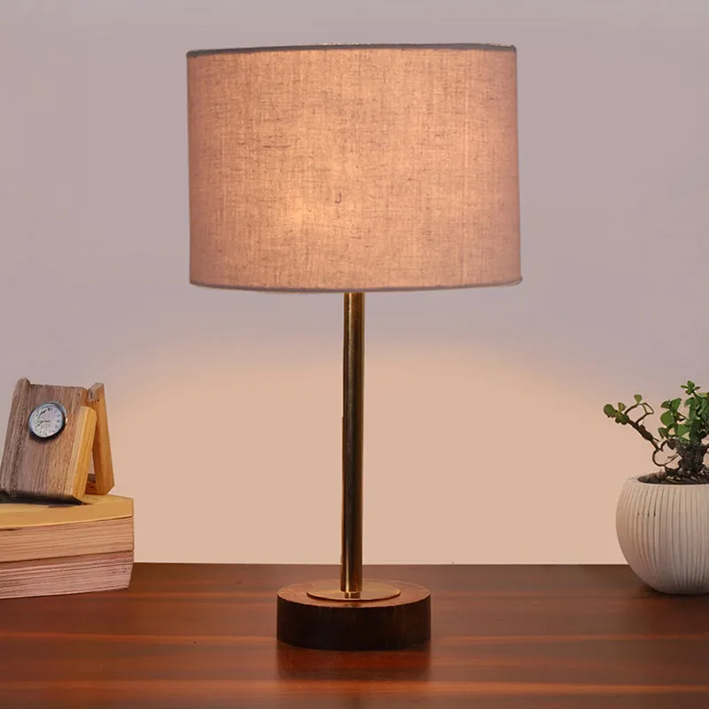 Cotin I Rodin Wooden Table Lamp - Grey,Gold,Brown media 2