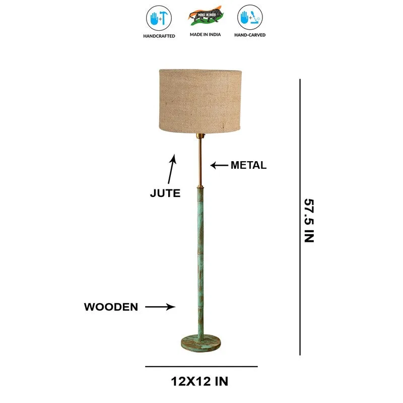 Vintage Glow Wooden Floor Lamp - Brown media 8