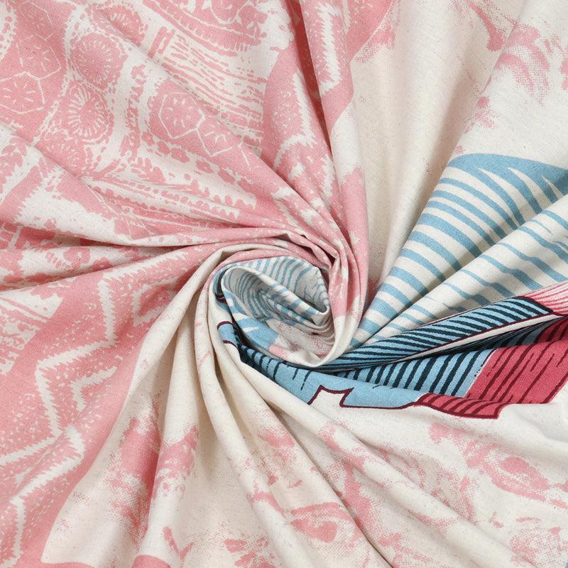 Little Explorers Floral Cotton Bedsheet (Pink) - 140 TC media 4