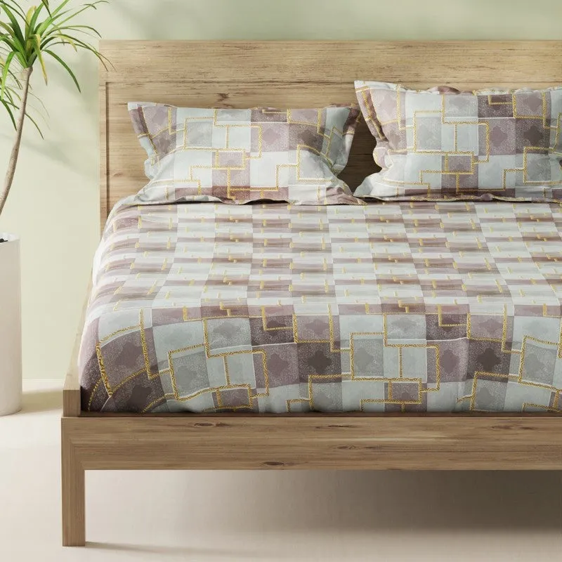 Irvyn Fitted Cotton Bedsheet (Multicolor) - 144 TC media 4