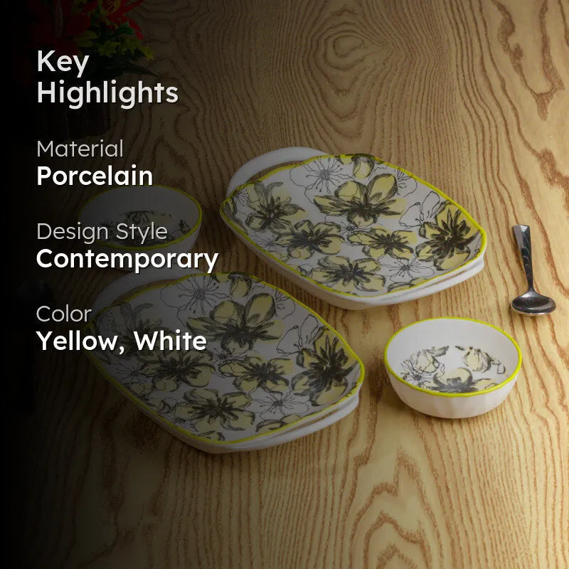 Tropical Leaf Porcelain Platter - Four Piece Set media 2