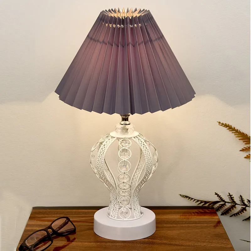 Irelle French Pleat Metal Table Lamp - Grey,White media 3