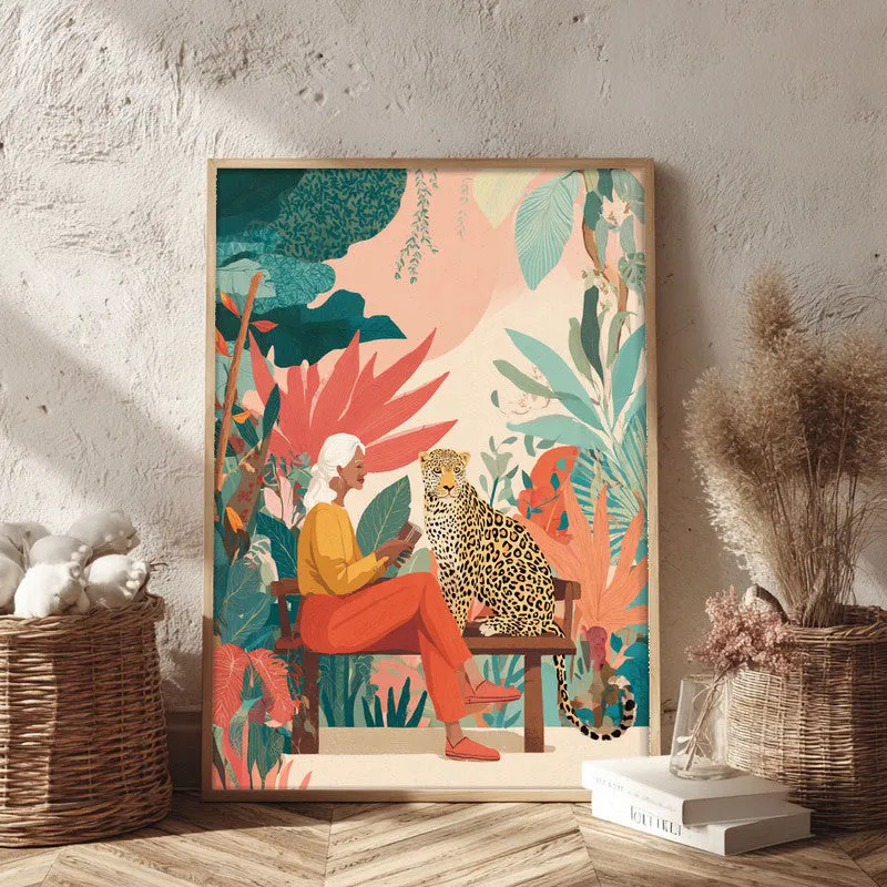 Benchside Bond Canvas Wall Painting - Brown Frame media 3
