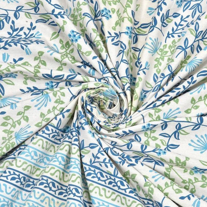 Aurava Cotton Bedsheet (Blue,Green) - 240 TC media 5