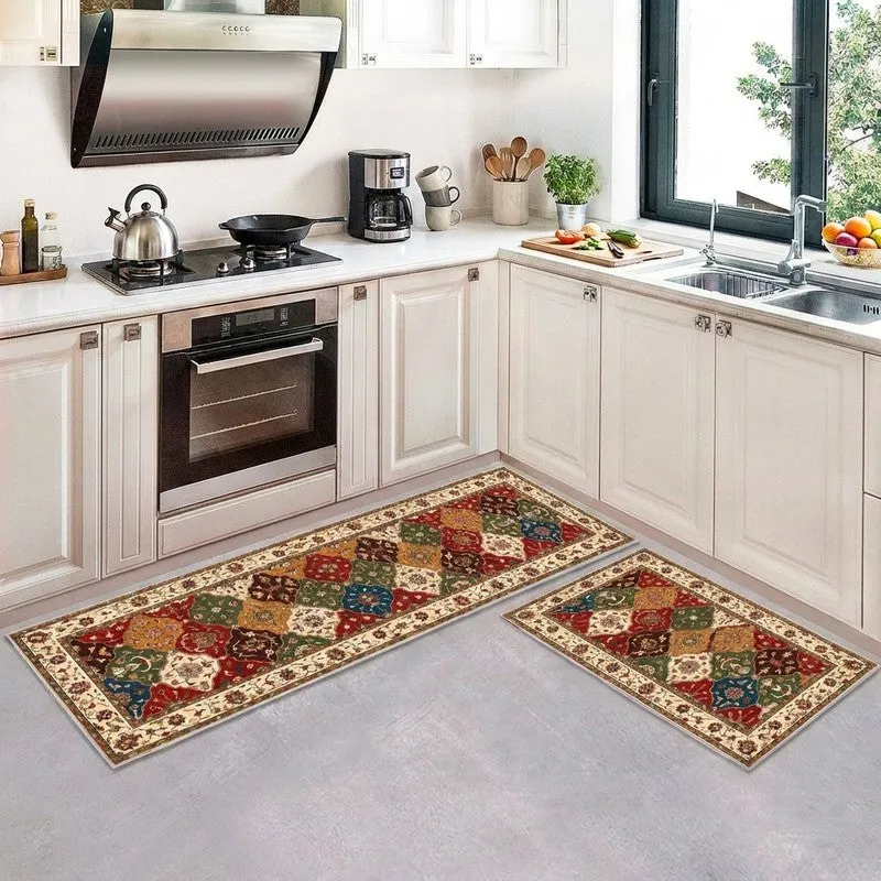 Comfort Step Glace Cotton/Microfiber Kitchen Mats - Set of Two media 1