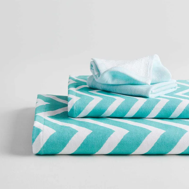 Chevron Cotton Terry Towel Combo - Four Piece Set media 5