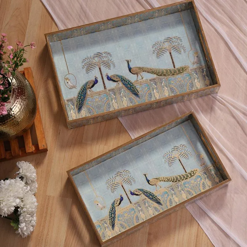 Chitramayi Wood Serving Tray (Large & Medium) - Set Of Two media 1